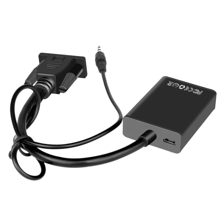 PcCom Essential Adaptador VGA a HDMI con Sonido
