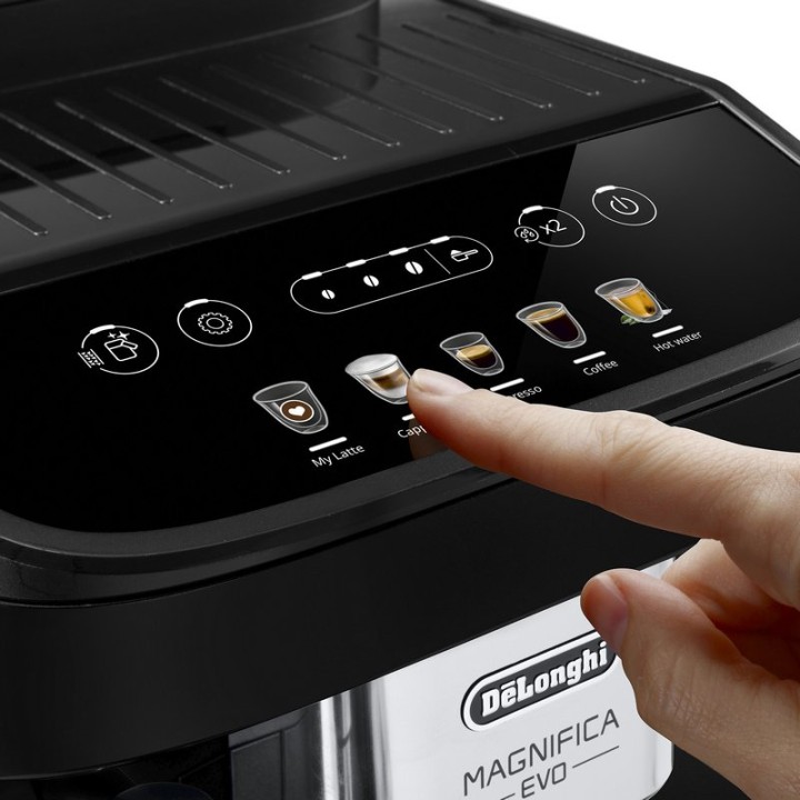DeLonghi Magnifica Evo Cafetera Superautomática con Depósito de Leche 15 Bares 5 Bebidas