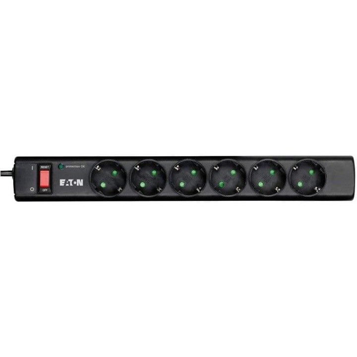 Eaton PS6F Regleta con Limitador de Tensión 6 Salidas AC Tipo E 2500W 1m