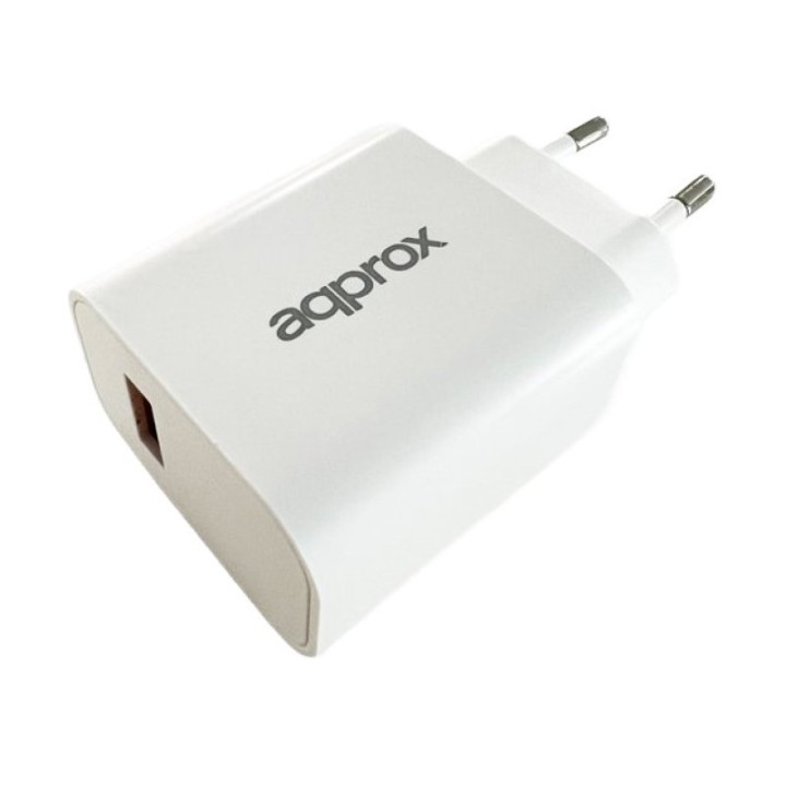 Approx APPUSBWALL18 Cargador USB 3.0 + Cable USB-C 18W Blanco