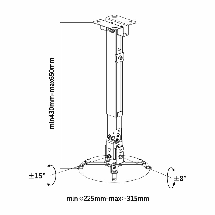 Soporte AISENS Techo/Pared Proyector 20kg(CWP01TSE-047)
