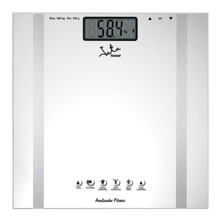 Jata Hogar 532 Báscula Digital Analizadora Corporal de Baño Máx. 180Kg Blanco