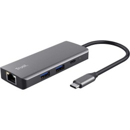 Adaptador Multipuerto USB-C Trust Dalyx 6 en 1 HDMI 4K Gigabit Ethernet