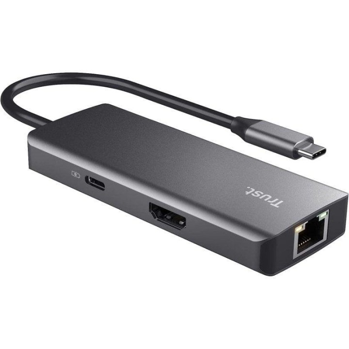 Adaptador Multipuerto USB-C Trust Dalyx 6 en 1 HDMI 4K Gigabit Ethernet