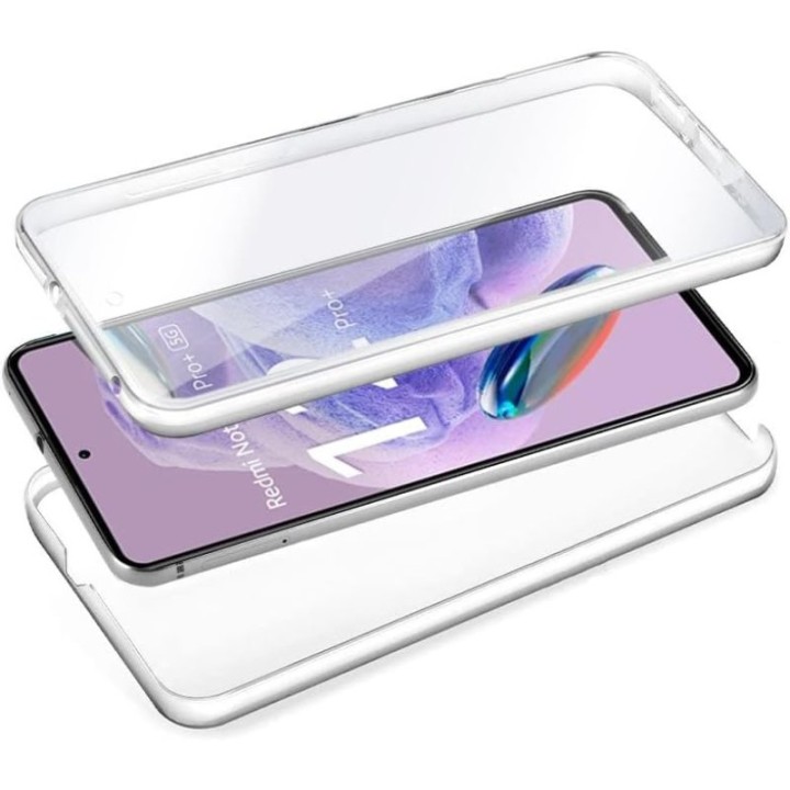 Funda COOL Silicona 3D para Xiaomi Redmi Note 12 Pro Plus 5G (Transparente Frontal + Trasera)