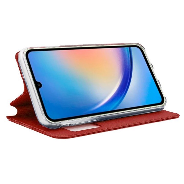 Cool Funda Flip Cover Liso Roja para Samsung A346 Galaxy A34 5G