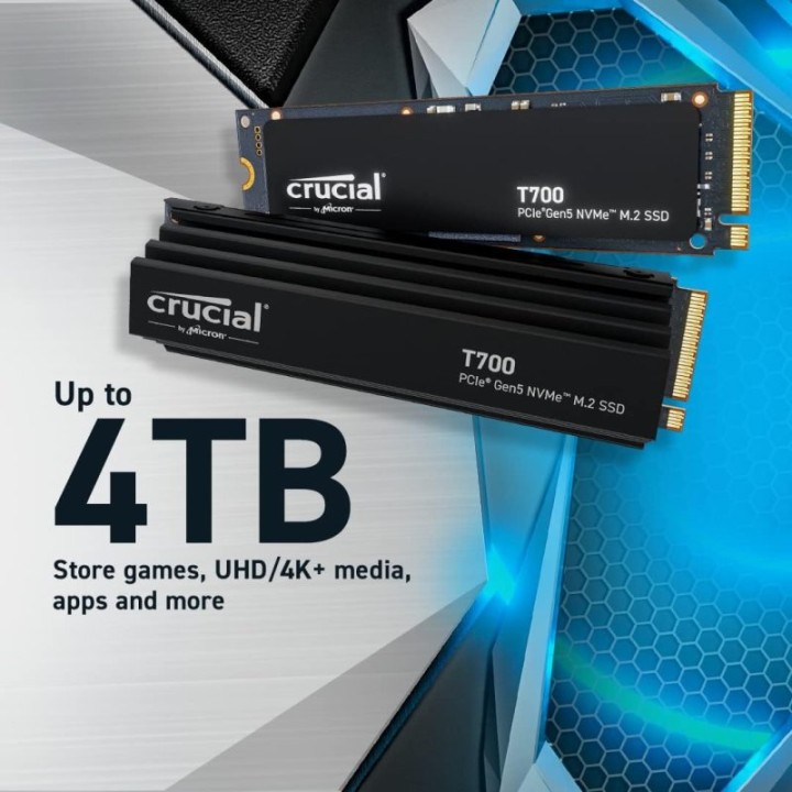 Crucial T700 2TB PCIe Gen5 NVMe M.2 SSD con Disipador Térmico