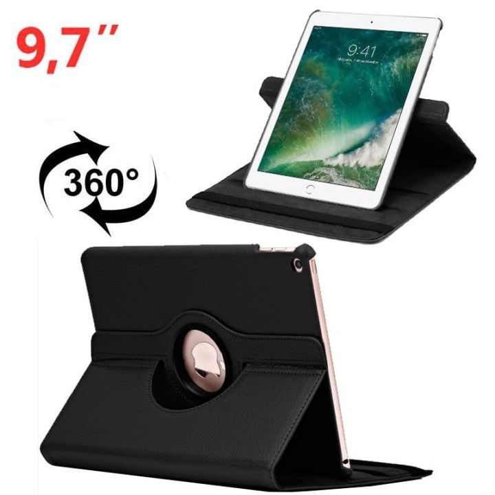 Cool Funda Giratoria Polipiel Negra para iPad Air / Air 2 / Pro 9.7 / iPad 2017 / iPad 2018 hasta 9.7"