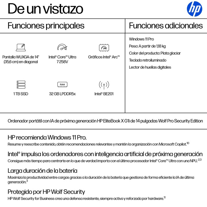 HP EliteBook X G1i U7-258V 32Gb 1Tb 14" W11P (B9ZW6ET)