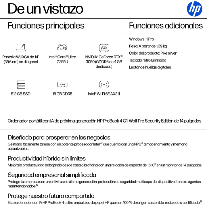 HP ProBook 4 G1i U7-255U 16Gb 512Gb 14" W11P (AD2U6ET)