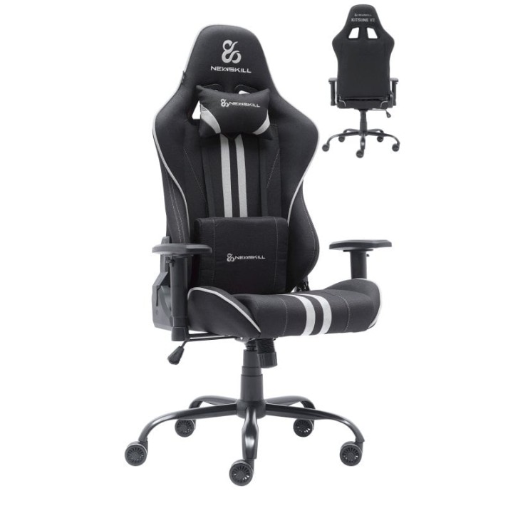 Newskill Kitsune V2 Silla Gaming Tela Transpirable Estructura Acero Negro-Gris