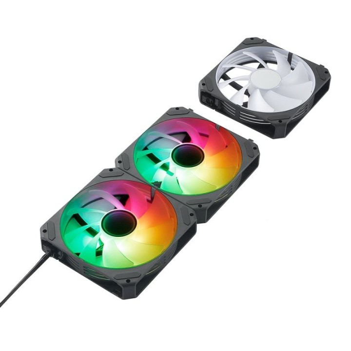 Abysm Arclight 2.0 ARGB Ventilador 120mm PWM con Conexión en Serie Pack 3 Unidades