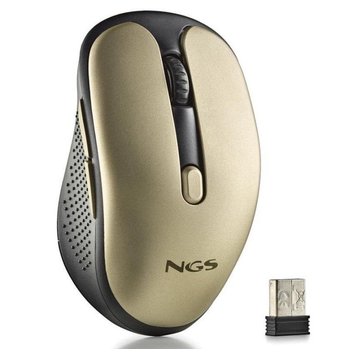 NGS Evo Rust Gold Ratón Inalámbrico Recargable 1600DPI Teclas Silenciosas