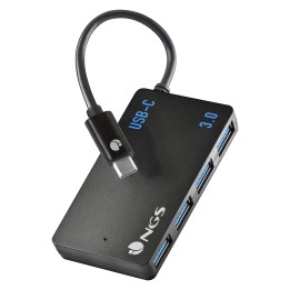 Hub NGS USB-C a 4xUSB-A 3.0 Negro (WONDERIHUB4)