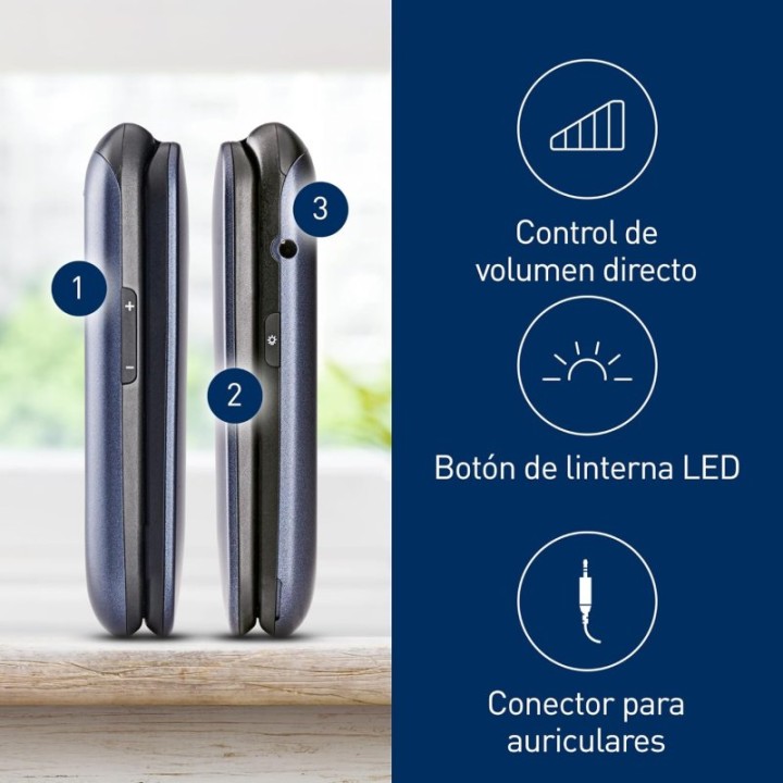 Panasonic KX-TU550EXC Teléfono Móvil Plegable para Personas Mayores 4G 2.8" Azul