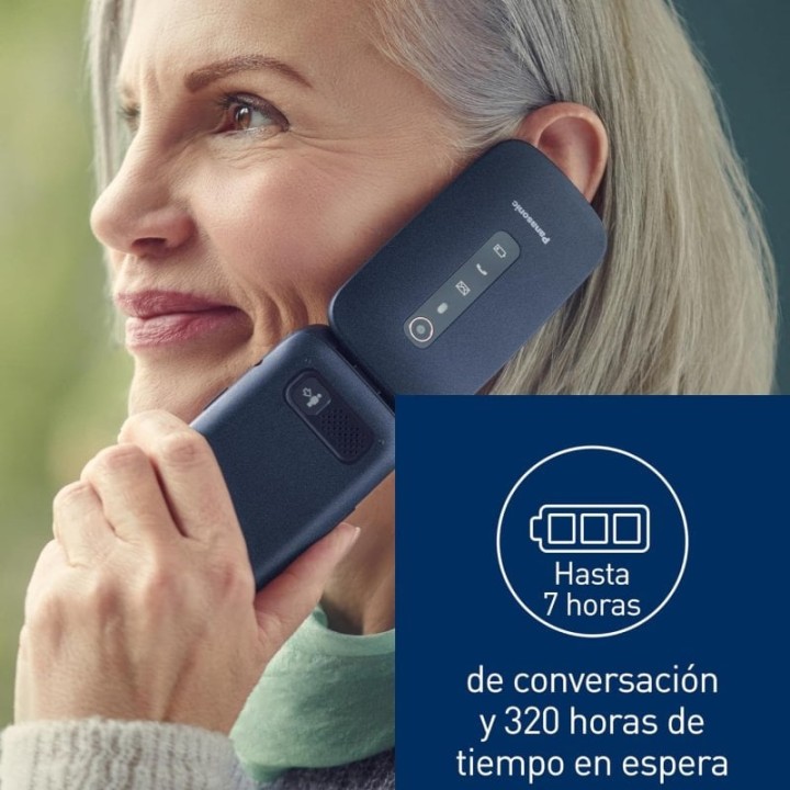 Panasonic KX-TU550EXC Teléfono Móvil Plegable para Personas Mayores 4G 2.8" Azul