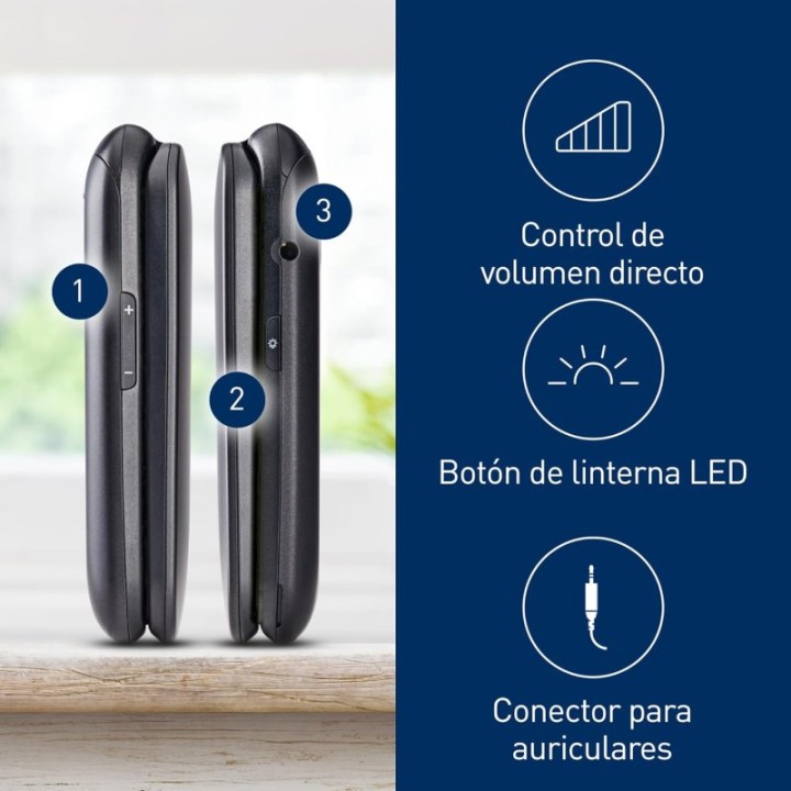 Panasonic KX-TU550EXB Teléfono Móvil Plegable para Personas Mayores 4G 2.8" Azul