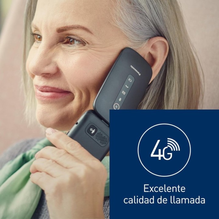 Panasonic KX-TU550EXB Teléfono Móvil Plegable para Personas Mayores 4G 2.8" Azul