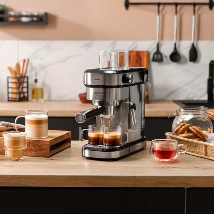 Cecotec Cafelizzia 790 Steel DUO Cafetera Espresso 1350W 20 Bares Acero Inoxidable