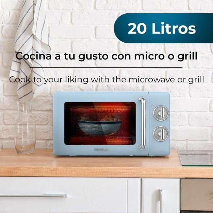 Cecotec ProClean 3110 Retro Microondas con Grill 20L 700W Azul