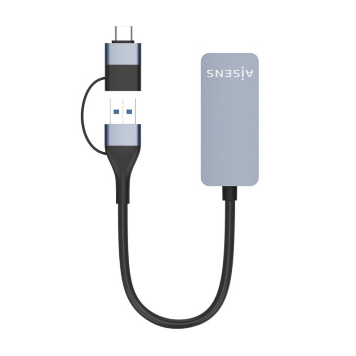 Aisens A109-0710 Adaptador USB 3.2 Gen1/RJ45 2500Mbps 15cm Gris