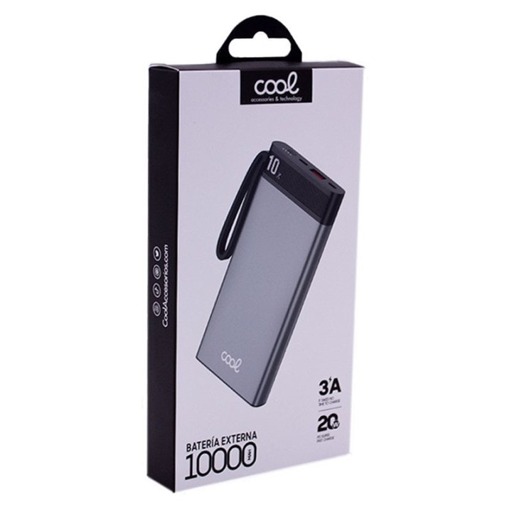 Cool Bateria Power Bank 10.000 mAh 3A / 20W PD Silver