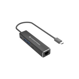 Adaptador CONCEPTRONIC USB-C a RJ45 + Hub (ABBY14B)