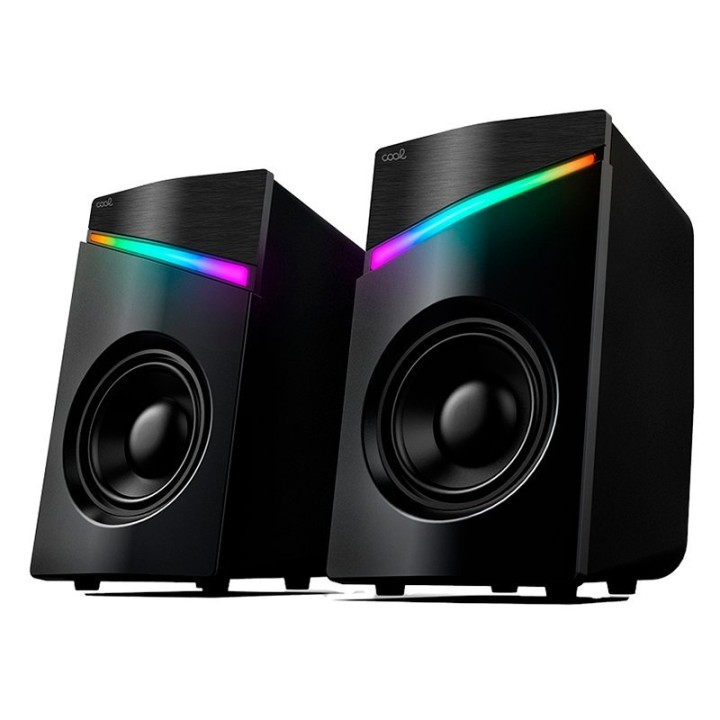 Cool Altavoces LED USB para PC Gaming 7W Negros