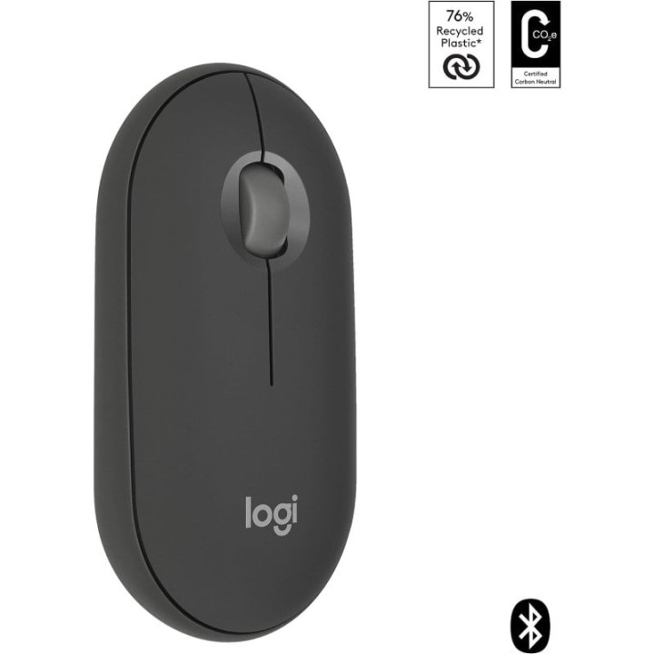Logitech Pebble Mouse 2 M350s Ratón Bluetooth Clics Discretos Windows, macOS, iPadOS, Android, ChromeOS