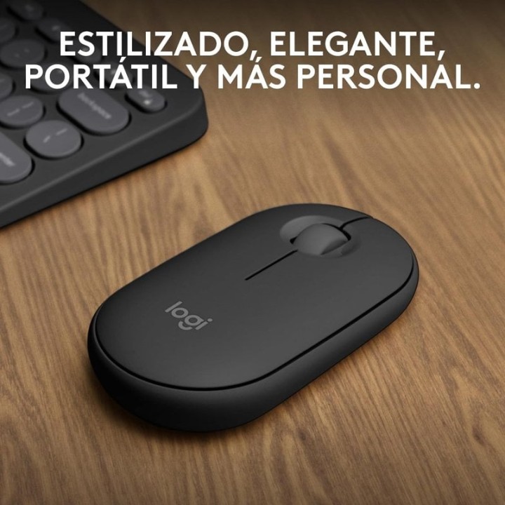 Logitech Pebble Mouse 2 M350s Ratón Bluetooth Clics Discretos Windows, macOS, iPadOS, Android, ChromeOS