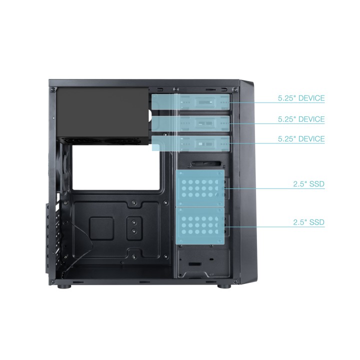 Caja TooQ Prisma Ultra 500W ATX Negra (TQC-5701-SP)