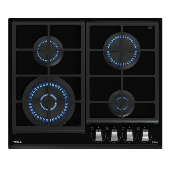 Teka GZC 64320 XB Placa de Gas Butano 4 Zonas 60cm Cristal Negro