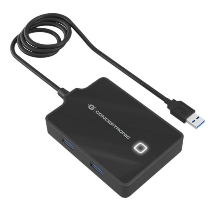 Conceptronic HUBBIES11BP HUB 4 Puertos USB 3.0 + Adaptador de Alimentación