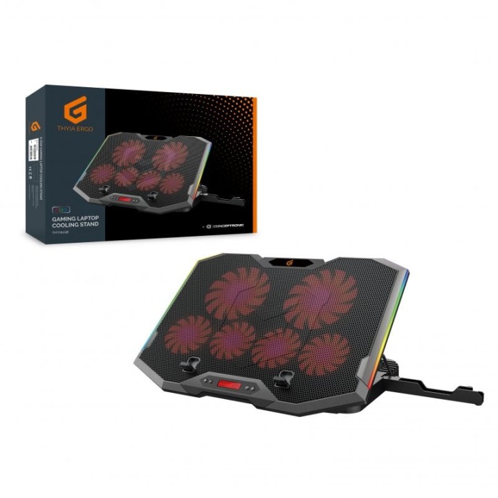 Conceptronic Thyia Ergo Base Refrigeradora RGB 6x Ventiladores para Portátil hasta 17"