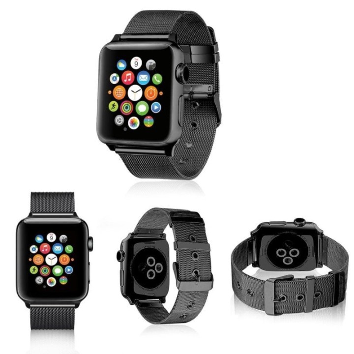 Cool Correa Metal Negro para Apple Watch 38/40mm Series 1/2/3/4/5/6/SE