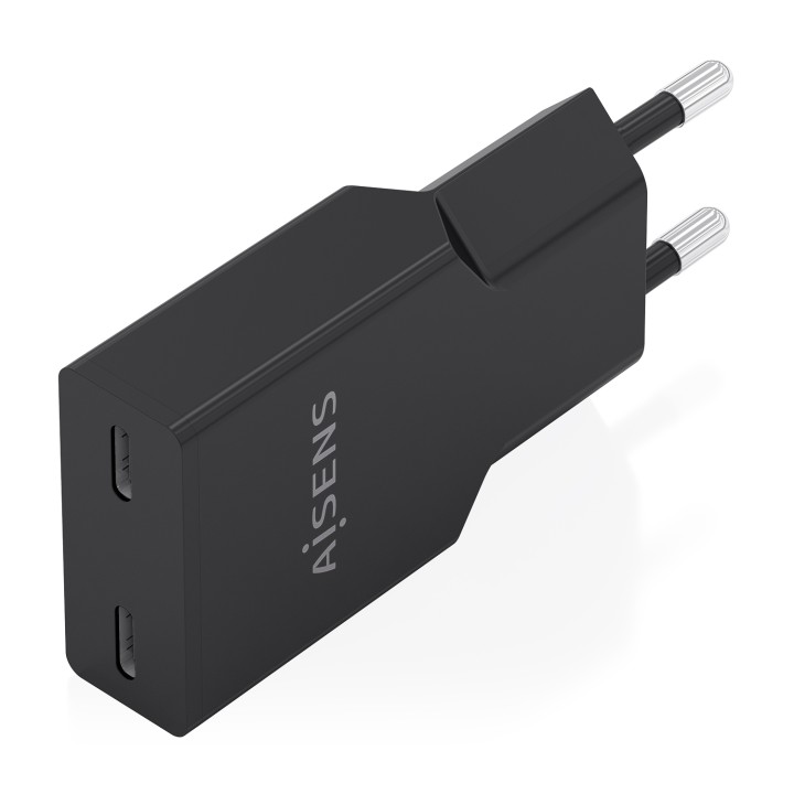 Cargador Pared AISENS GaN 30W 2xUSB-C Negro (A110-1006)
