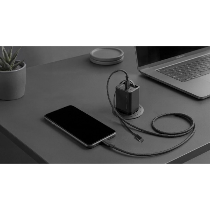 Cargador Mars Gaming Retráctil USB-A/C Negro (MDGAN65R)