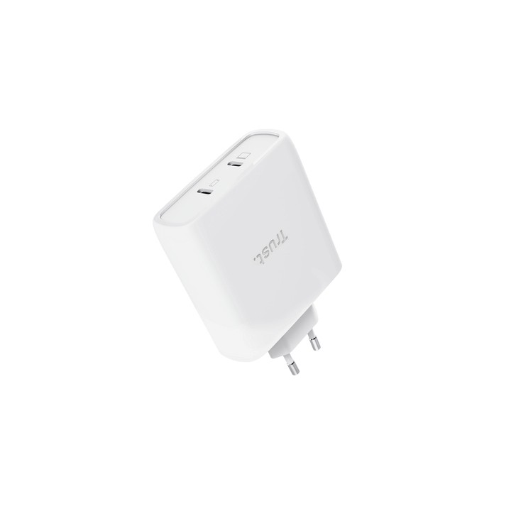 Cargador Trust Maxo GaN 100W 2xUSB-C Blanco (25528)