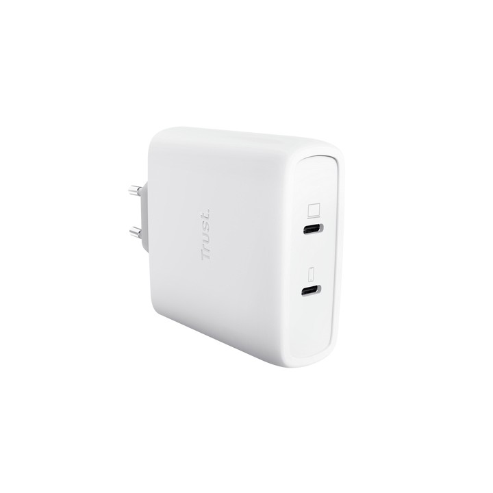 Cargador Trust Maxo GaN 100W 2xUSB-C Blanco (25528)