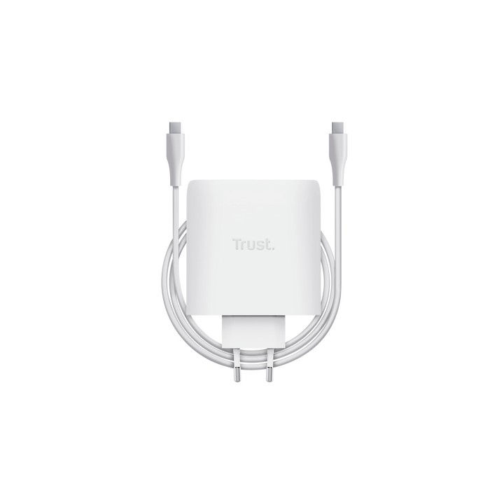 Cargador Trust Maxo GaN 100W 2xUSB-C Blanco (25528)