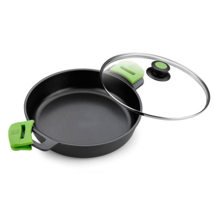 BRA Prior Cacerola Baja Aluminio Fundido con Tapa 32cm