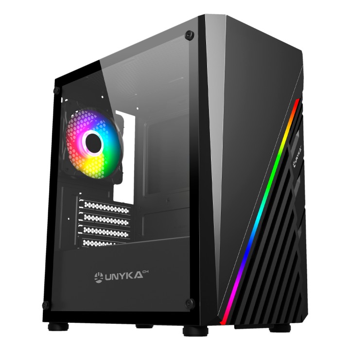 Caja UNYKA Mini Glayze ARGB mATX Negra (UK113021)