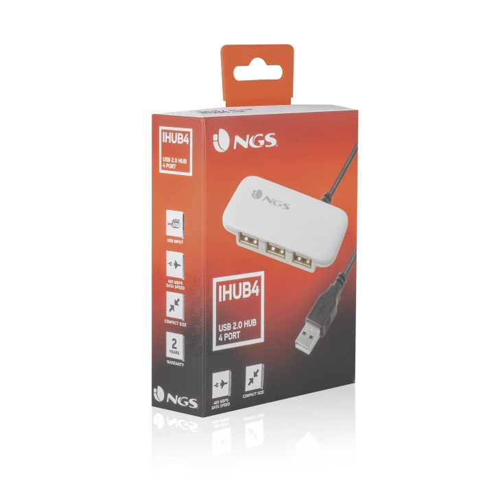 Hub NGS 4xUSB 2.0 Blanco (IHUB4)