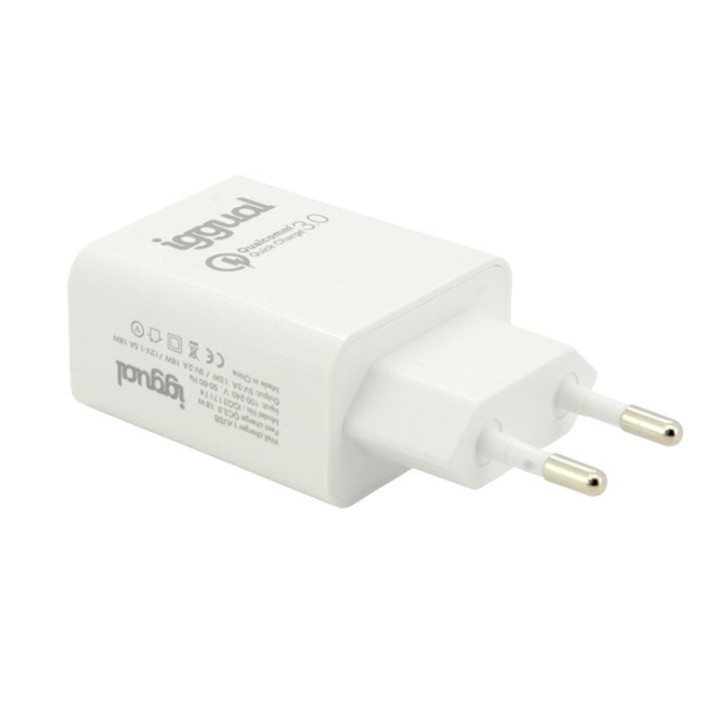 Iggual Cargador 1xUSB QuickCharge 3.0 18W