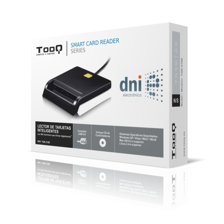 Lector Tarjetas TooQ DNIe USB 2.0 Negro (TQR-210B)