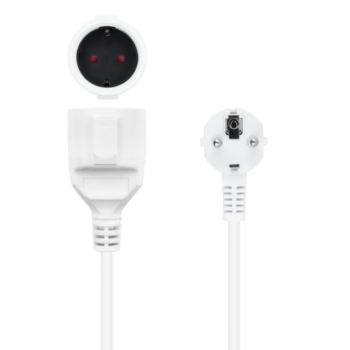 Nanocable Cable Alargador Schuko 2m Blanco