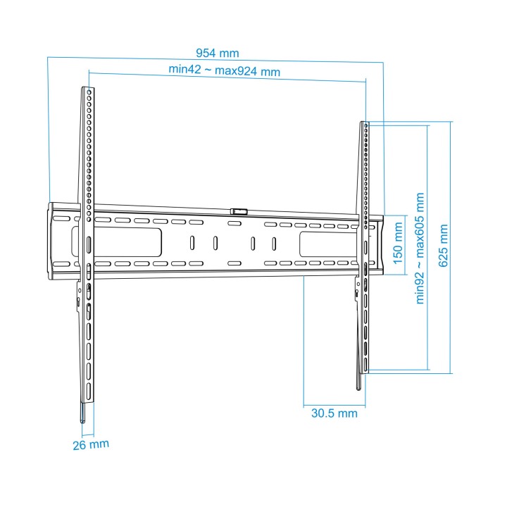 Soporte Pared TOOQ Fijo 60"-100" Máx. 75Kg (LP41100F-B)