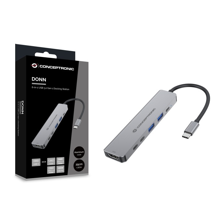 Docking CONCEPTRONIC USB-C a USB-A/USB-C/HDMI (DONN33G)