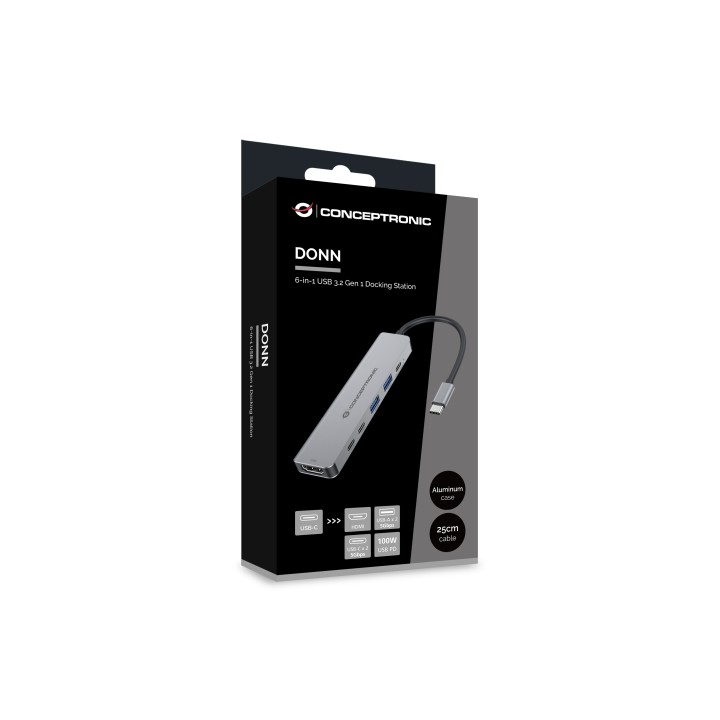 Docking CONCEPTRONIC USB-C a USB-A/USB-C/HDMI (DONN33G)