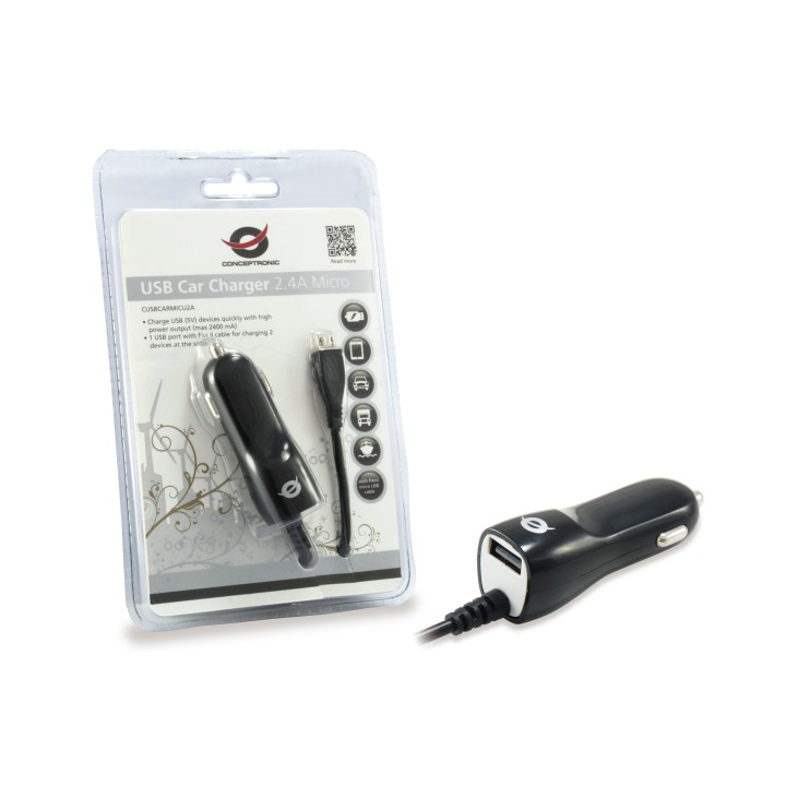 Cargador CONCEPTRONIC Coche USB 2.0 (CUSBCARMICU2A)